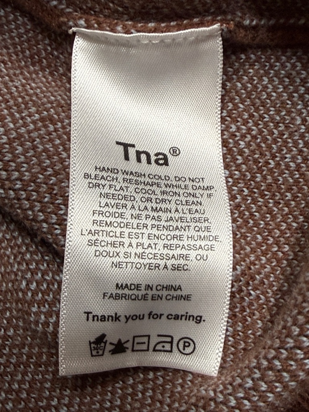 Aritzia TNA Brown Elephant Graphic Crewneck Sweater Women’s Knit Pullover S - Picture 6 of 7